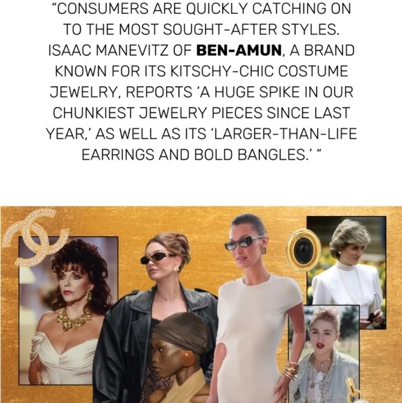 New Ben-Amun 24k Gold Plated Crystal Locket Necklace NWT - Picture 5 of 5